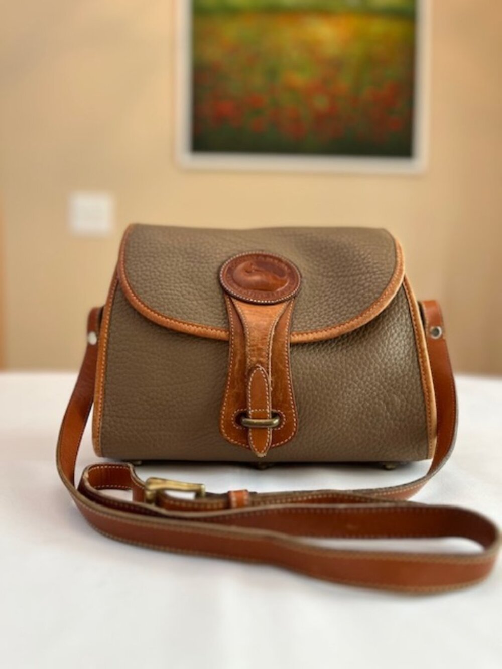 DOONEY & BOURKE | Essex Taupe Tan Pebbled Leather Crossbody-Vintage
